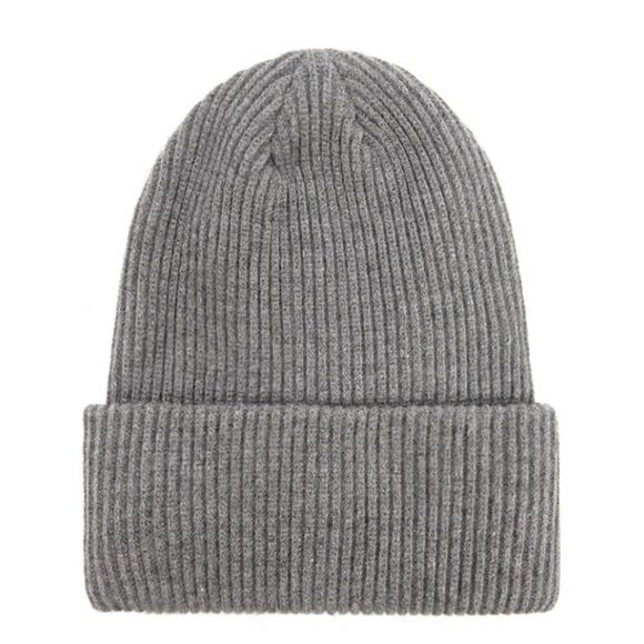 Accessories - Ribbed Gray Beanie 